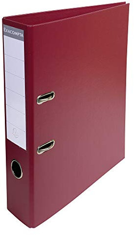 Exacompta - Ref 53704E - Prem'Touch PVC Lever Arch File - 320 x 290mm in Size, 2 Rings, Can Hold A4 Documents, 70mm Spine, 75mm Rings, FSC-Certified - Burgundy Cover