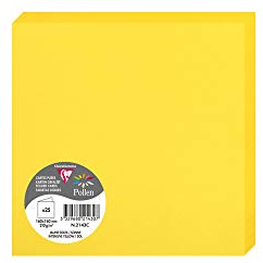 Clairefontaine 2143C Packung (mit 25 Doppelkarten Pollen, Gefaltet, 160 x 160mm) 210g, Sonnengelb