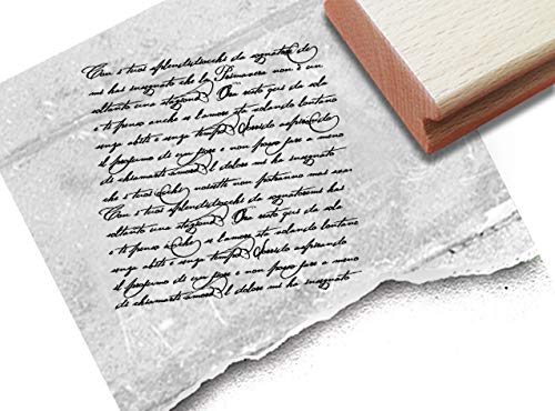 Stempel Textstempel Vintage Écriture I mit alter Handschrift - Schriftstempel Scrapbook Artjournal Kunst Retro Shabby chic Deko - zAcheR-fineT