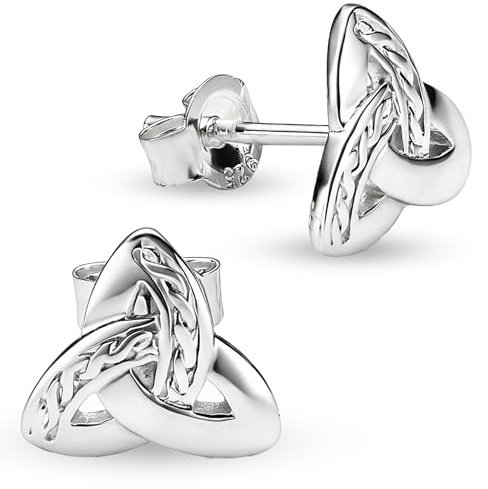 Vinani Ohrstecker Trinity glänzend Symbol keltisch Dreieinigkeit Sterling Silber 925 Ohrringe OTR