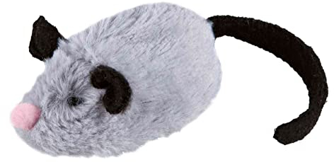 TRIXIE Active-Mouse, Plüsch, 8 cm - Katzenspielzeug, Plüsch, für kleine Hunde