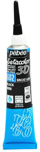 Peinture tissu Setacolor 3D Brod'Line noir 20ml Pebeo