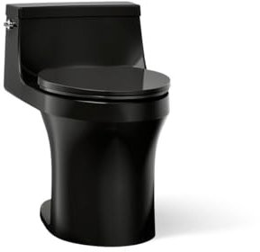 KOHLER K-5172-7 San Souci Comfort Height Compact Elongated 1.28 GPF Toilet with Aqua Piston Flushing Technology and Left-Hand Trip Lever