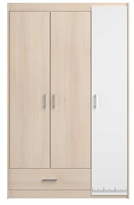 Parisot 2498 a3px Charly II Schrank 3 Türen Spanplatte beige 112 x 52 x 180 cm