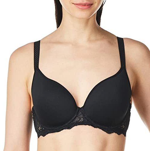 Simone Perele Women's Caresse 3D Plunge Bra, 36F, Black