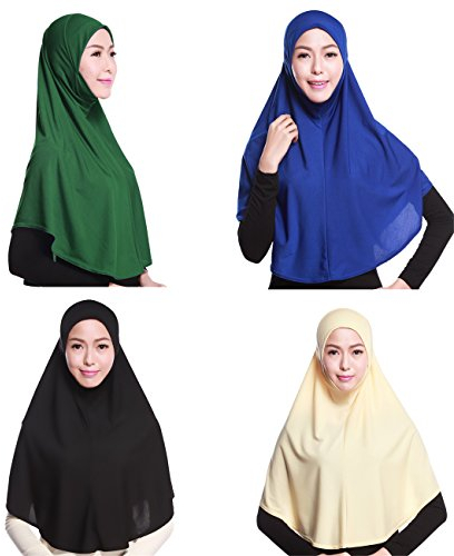 GladThink 4 X Full Cover Frauen Muslim Hijab Caps Islamische Schals Set No.7