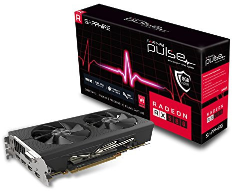 Sapphire Radeon RX 580 8GB GDDR5 Pulse Radeon RX 580 8GB GDDR5 Graphics Cards (Radeon RX 580, 8GB, GDDR5, 256bit, 3840 x 2160 pixels, PCI Express x16 2.0)