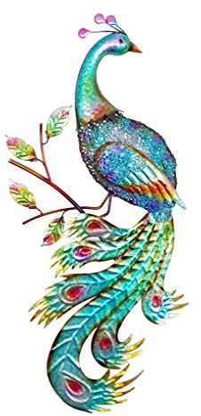 abc HOME Pfau Wandeko, Metall, Mehrfarbig, 6.5 x 42.5 x 76 cm