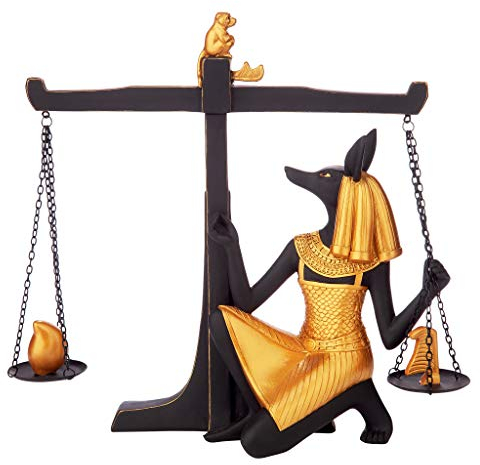 Design Toscano Ägyptischer Gott Anubis Wiegen des Herzens, Statue