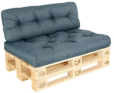 Pillows24 – Palettenkissen – 2-teiliges Set | Palettenauflage für Palettensofa | Sitz- und Rückenkissen für Europaletten | Palettenmöbel Indoor & Outdoor, UV-beständig | Made in EU | Türkis