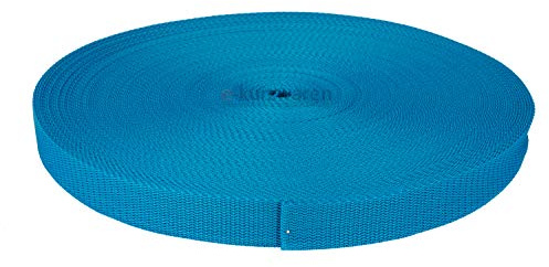 Gurtband Polypropylen 2m oder 5m lang - 32 Farben Breiten: 20mm 25mm 30mm 40mm 50 mm (549 Türkis)