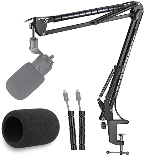 YOUSHARES Compatible con Fifine K669 Soporte Profesional Ajustable para Micrófono con Parabrisas y Tubo de Montaje Compatible con Micrófono USB K669 669B