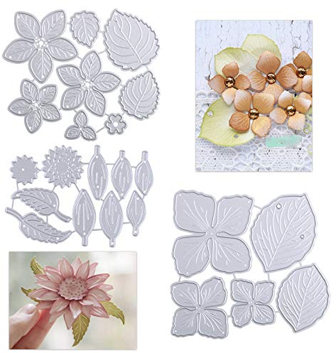 UFLF 3 Set Stanzschablonen Blumen Stanzen Blüten Metall Prägeschablonen Stanzformen Cutting Dies für DIY Scrapbooking Karten Handwerk Geschenk Homedeko