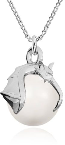 Panda-Jewellery Kette Damen mit Anhänger - Halskette Damen Silber 925 - elegante und moderne Schmuck für Sie - Silber Kette mit Perlen und Fledermaus - Wetten Sie Auf Ketten Anhänger
