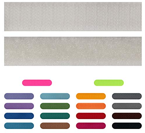 SIMON PIKE 3m x 1,8 cm Klettband weiß selbstklebend, (Flausch und Haken im Set), zum Aufnähen, hohe Verschlusskraft, wiederverschließbar, frei zuschneidbar