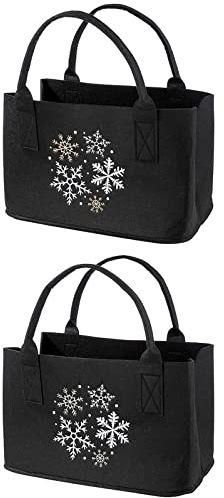 Handwerk Gilde Filztasche schwarz weiß/grau/gold bestick 40x 26x25cm Shoppertasche Einkaufstasche Henkeltasche