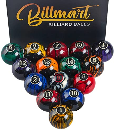 Billmart Premium Billardkugeln Billardtisch Zubehör 5,4 cm Regulärgröße 16 Billardbälle Billard-Set