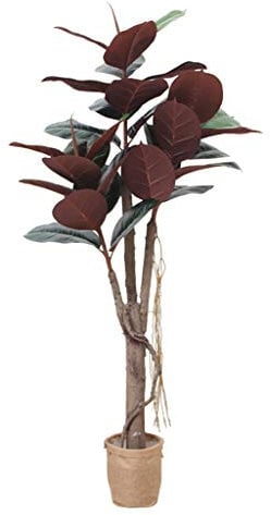tuzhi Artificial Tree 59 Inch Artificial Rubber Tree Plant Ficus Elastica Faux Tree Used for Indoor Decor Purple 150cm/4.9ft Simulation Potted Plants Large Plants Bonsai