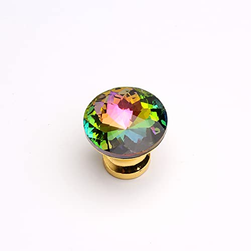 EYCFSJ Kristall Schubladengriffe 4 Stück 30 Mm Türknäufe Kristall Diamant Glasform Bunte Schublade Schrank Kleiderschrank Schrank Möbelgriff Gold