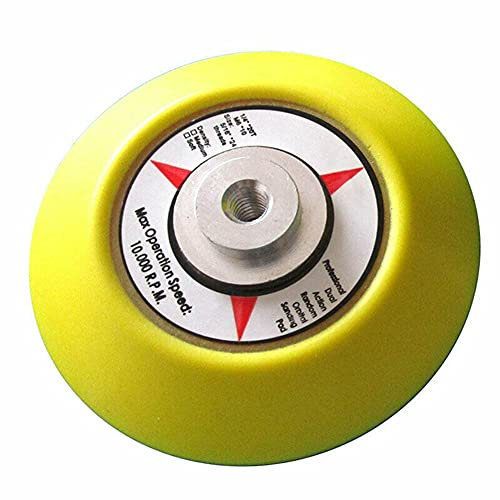 UKD 3 '' 75mm Crochet et Boucle Support Tampon ponçage Disque de Polissage avec perceuse abrasifs M6 Filetage mâle Support de ponçage Rack à bouteilles Jaune Montage sur table