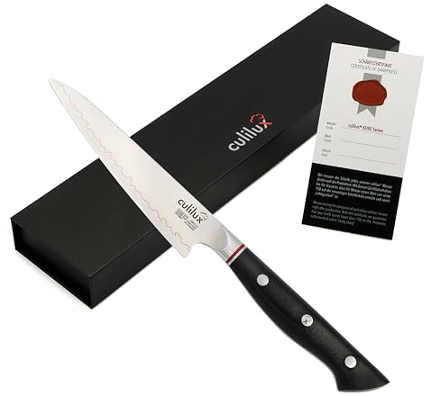 culilux® Kobe 2.0 Petty Messer 13 cm Gemüsemesser aus 14C28N Premium Schweden-Stahl 62 HRC ergonomischer G10-Griff Allzweck Spickmesser