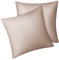 Fittia Ensemble de taies d’Oreiller en Tissu 100% Bambou Lyocell comme de la Soie Naturelle en Couleur Taupe avec la Taille 65x65cm