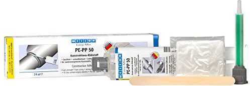 WEICON Easy-Mix PE-PP 50 Set, 2-K Plastikkleber in Doppelspritze mit Mischdüse, für Kunststoffe, transparent, 24 ml