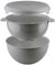 Go Practic Salat Schüssel Set Mit Sieb Und Deckel, 3 Teilig Grau, 3L Küchenset, Kunststoff Große Plastikschüssel Küchensieb Salatschüssel
