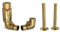 UK Radiators Polished Brass Thermostatic Radiator Valves and Corner Lockshield Valve - Polished Brass Finish - Modern Design 1/2 x 15mm Corner Radiator Valves with 130mm Pipe Covers