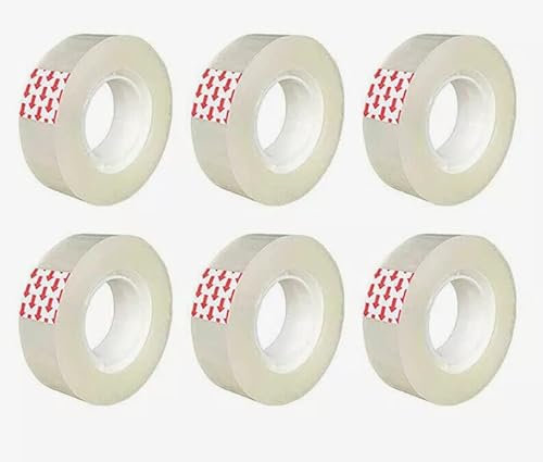 MAKKAI Pack of 6 Mini Small Adhesive Tape Rolls Desk Home Office Sticky cellotape L33m x W18mm