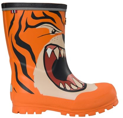 Viking Unisex Kinder Jolly Print Rain Boot, Orange Multi, 28 EU Weit