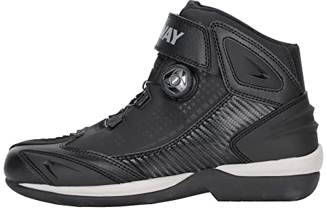 FAST WAY City 1 Motorrad Schuhe Herren & Damen, CE Zertifizierte Motorradschuhe, Motorradstiefel mit Schnürrad, Motorrad Stiefel mit TPU Schleifkante & Schalthebelverstärkung, Größe 40