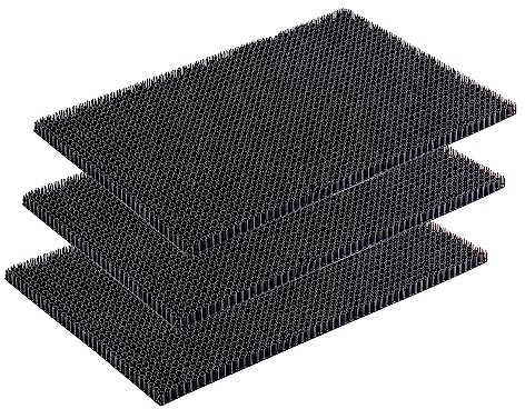 Wetterfeste Fußmatte Garten - Anthrazit 3er Set 40 x 60 cm - Schmutzfangmatte außen - Fussmatte pflegeleicht - Türmatte Plastik Borsten 1,4 cm hoch