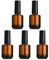 5PCS 15ML/0.5oz Amber Empty Nail Polish Bottles Round Glass Nail Polish Bottles with Brush and Black Cap Nail Polish Sample Container Vial Jar for Nail Art