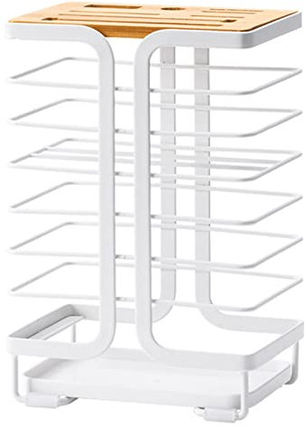 Kitchen Knife Block, Kitchen Knife Holder Knife Organizer Storage Stand Hollow Iron Knife Block Kitchen Countertop Organizer Knife Rack Holder White