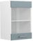 Vicco Hängeschrank R-Line, Wandhängeschrank, Blau-Grau/Weiß, 40 cm mit Glastür