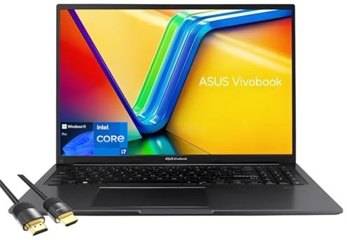ASUS Vivobook 16 Laptop, 16” WUXGA Micro-Edge Display, 12th Gen Intel 10-Cores i7-1255U, 16GB RAM, 1TB PCIe SSD, Keypad, Webcam, 180° Lay-Flat, HDMI, USB-C, PDG HDMI, US Version KB, Win 11 Pro