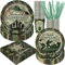BOIKOKY 120 Pièces Décorations de Fête d'Anniversaire sur le Thème de l'Armée, Fournitures de Fête sur le Thème de Camouflage, Vaisselle Jetable | Pour 24