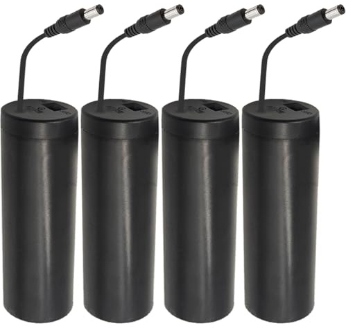Xiatiaosann 8 x 1.5V AAA Battery Holder with DC 5.5x2.1mm Male Plug, Roll-Type 8 AAA DC Battery Case box with On/Off Switch & LED Light (4 Pack)