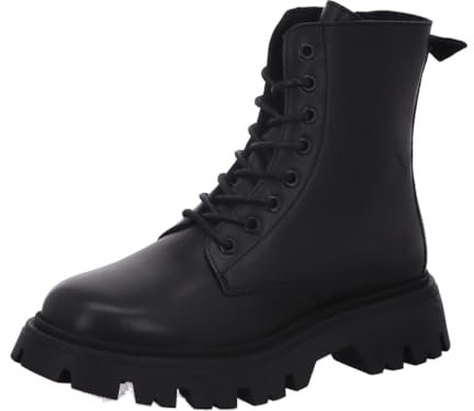 Apple of Eden Damen Stiefeletten/Combat Boots ROMA 1 schwarz Glattleder, Größe:40, Farbauswahl:schwarz