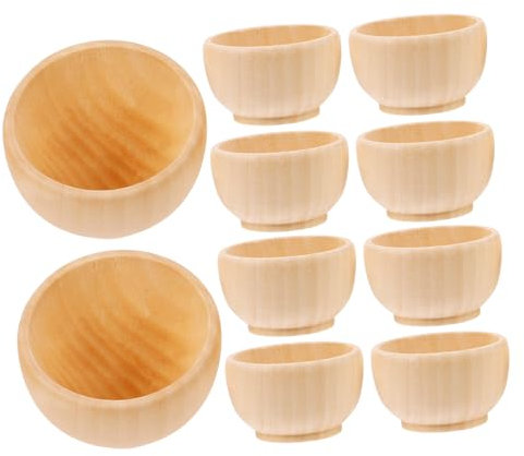 HAWILLOSCH 10stücke Holzschalen Zum Bemalen Schalen Aus Naturholz Unbemalte Schalen Zum Basteln Diy Holzschalen Für Dekoration Zum Zeichnen Und Malen