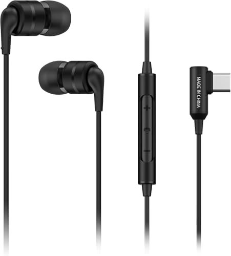 Soundmagic E80D - In Ear Isolating USB-C High Definition Earphones with Integrated DAC and Microphone for Apple and Android Devices - Black