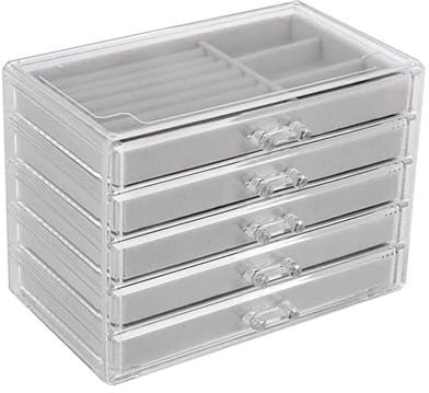 Schmuckkasten Jewelry Storage Schmuck Organizer Mit Schublade Schmuckaufbewahrung Groß Acryl Schmucktruhe Für Ringe Ohrringe Halskette Zubehörbox Schmuck Ständer Schreibtisch Organizer Schmuckkoffer