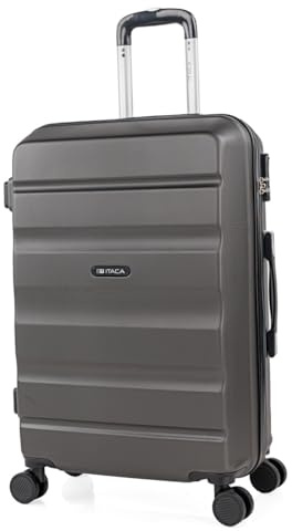 ITACA - Hartschalenkoffer Groß, Reisekoffer Mit Rollen Groß - Robustes Reisegepäck Als Aufgabegepäck 158 cm Gurtmaß - Trolley Koffer & Trolleys, Suitcase ., Antrazit