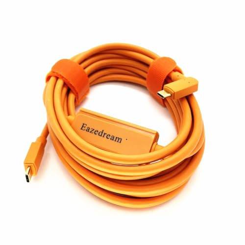 Eazedream Câble de Tethering 5m Type-C vers USB-C pour Caméra Sony, Canon, Nikon, Ordinateur Portable, YouTube, OBS (TypeC to TypeC)