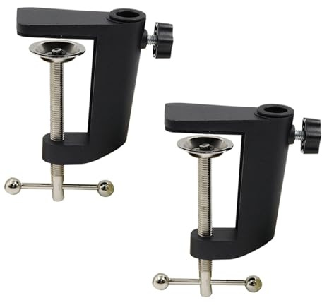 Wenrou 2 Pezzi Morsetto per lampada da scrivania, Supporto a morsetto a forma di C, Nero