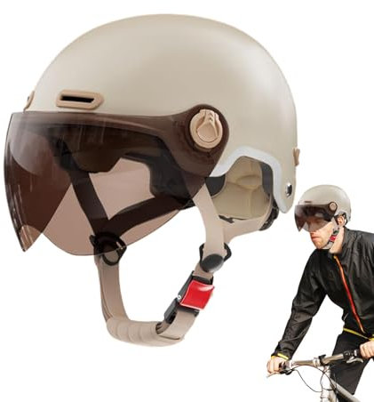 Casque de Scooter, Casque de vélo pour Adultes | Casque de vélo pour Adultes pour Femmes avec des Lunettes de Vent | Accessoires de Moto pour la Nuit, Le Nouvel an Chinois, la Saint-Valentin