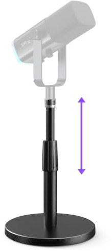 FIFINE BS1 Heavy-Duty Adjustable Desktop Mic Stand for Recording Streaming | Table Mic Stand, 5/8 to 3/8 Screw Adapter, Height Adjustable, for Gaming Recording Streaming