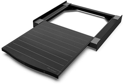 Meliconi Torre Noir Shelf, Universal Washer-Dryer Overlay Kit, Removable Shelf, Pre-assembled, Safety Strap, 250 kg, Black