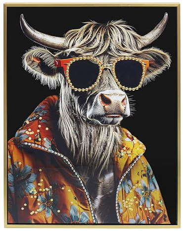 Lesser & Pavey Urban Art Highland Cow Home Decor Wall Art | Contemporary Canvas Print, Ready to Hang, Stylish Interior Accent, Ideal for Home and Office Decor, Gift Ready